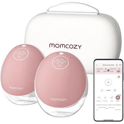 Bomba Extratora Dupla de Leite Elétrica M9 Momcozy Mobile Flow Hands Free Cozy Red