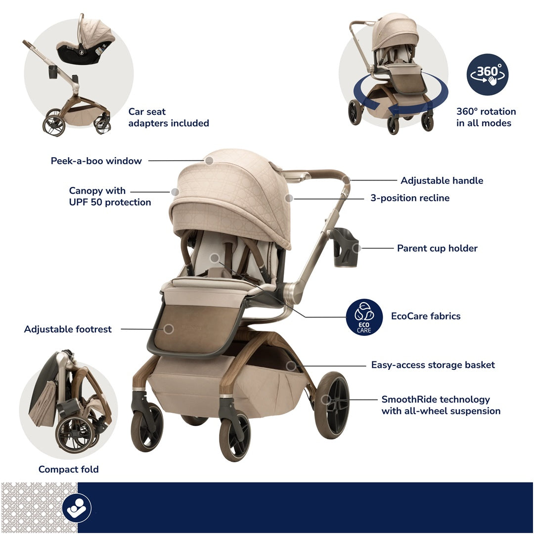 Carrinho de Bebê Modular 360° Maxi-Cosi Tana Natural Heritage