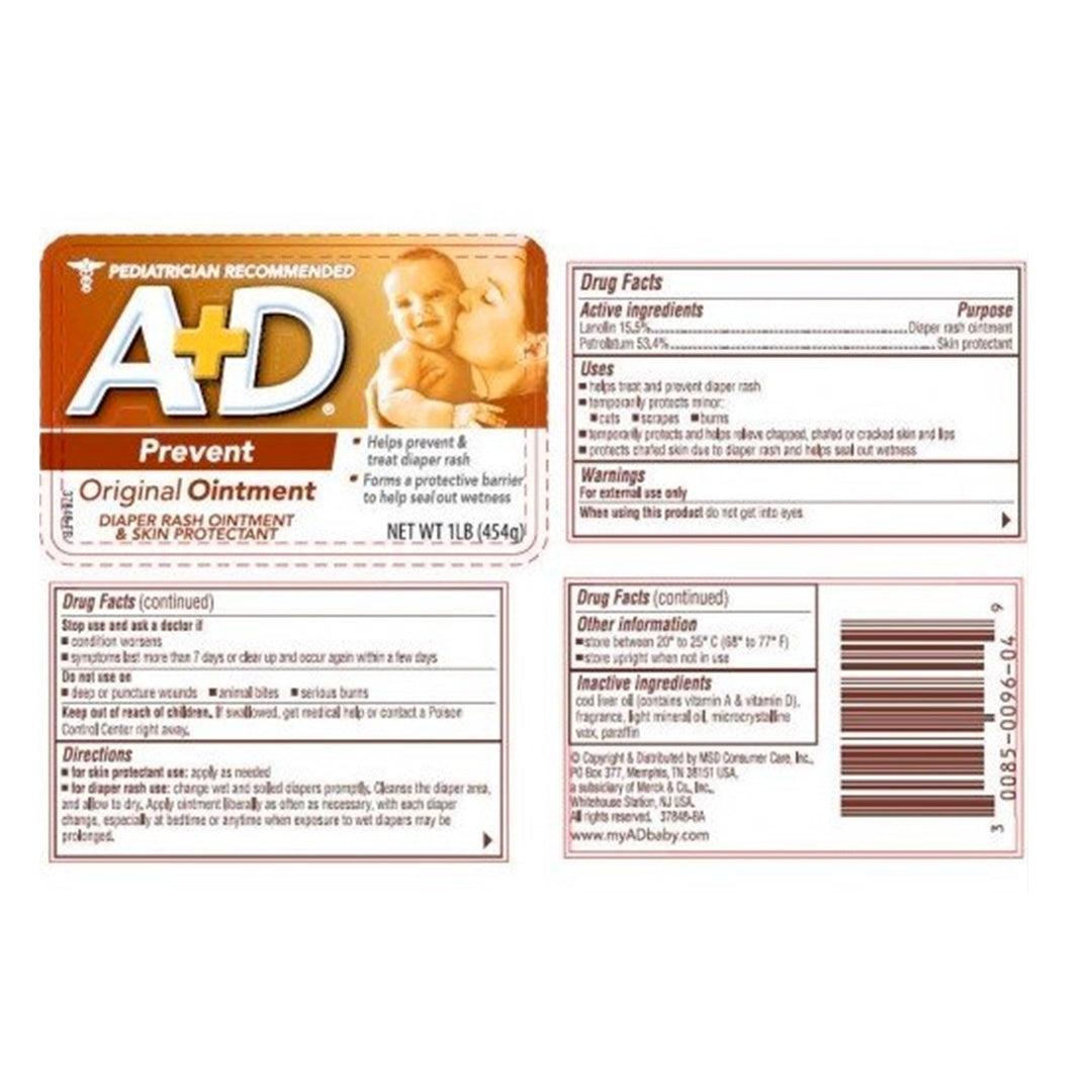 Pomada A+D Prevent 454G - A+D Babytunes