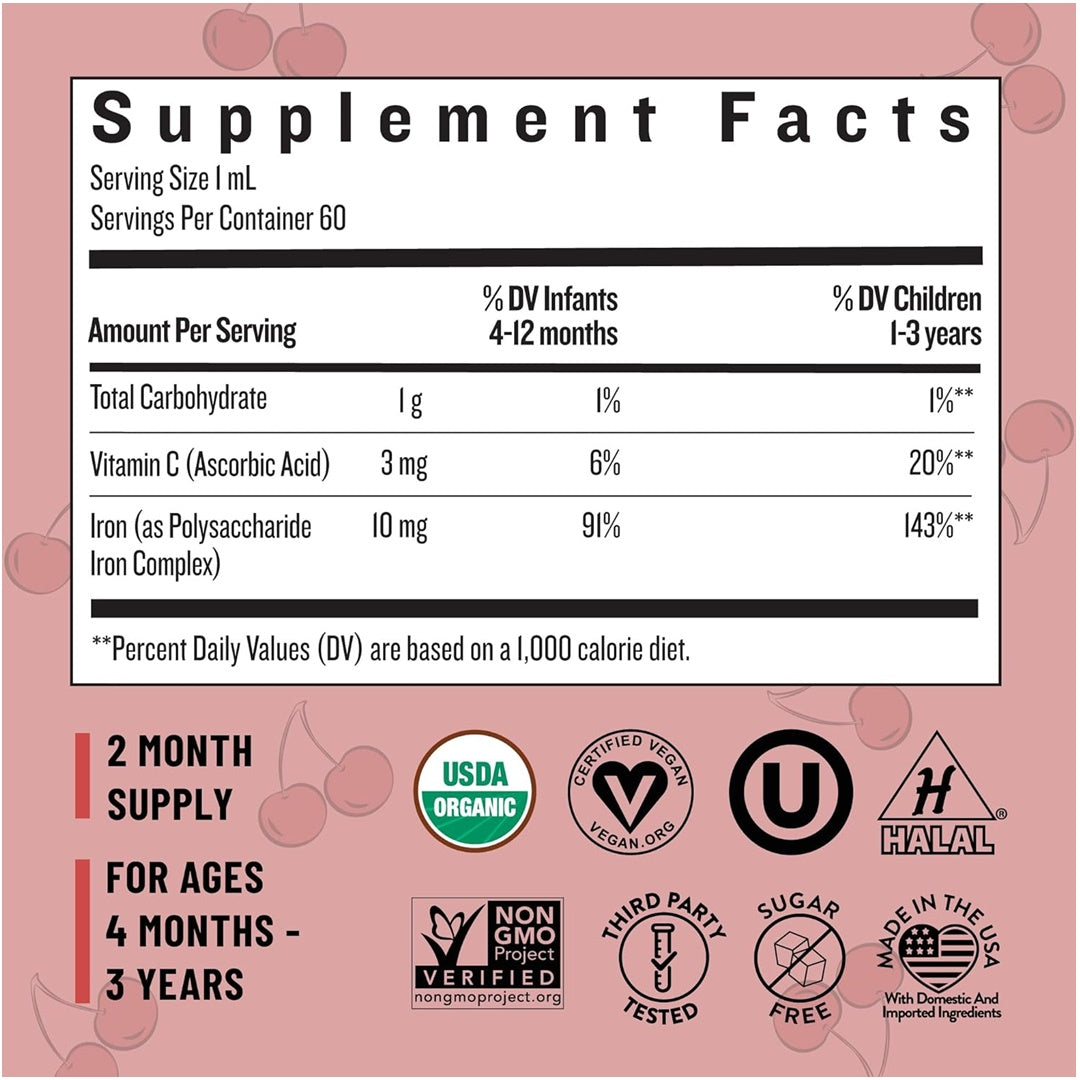 Suplemento de Ferro Orgânico Infantil Legendairy Milk com Vitamina C